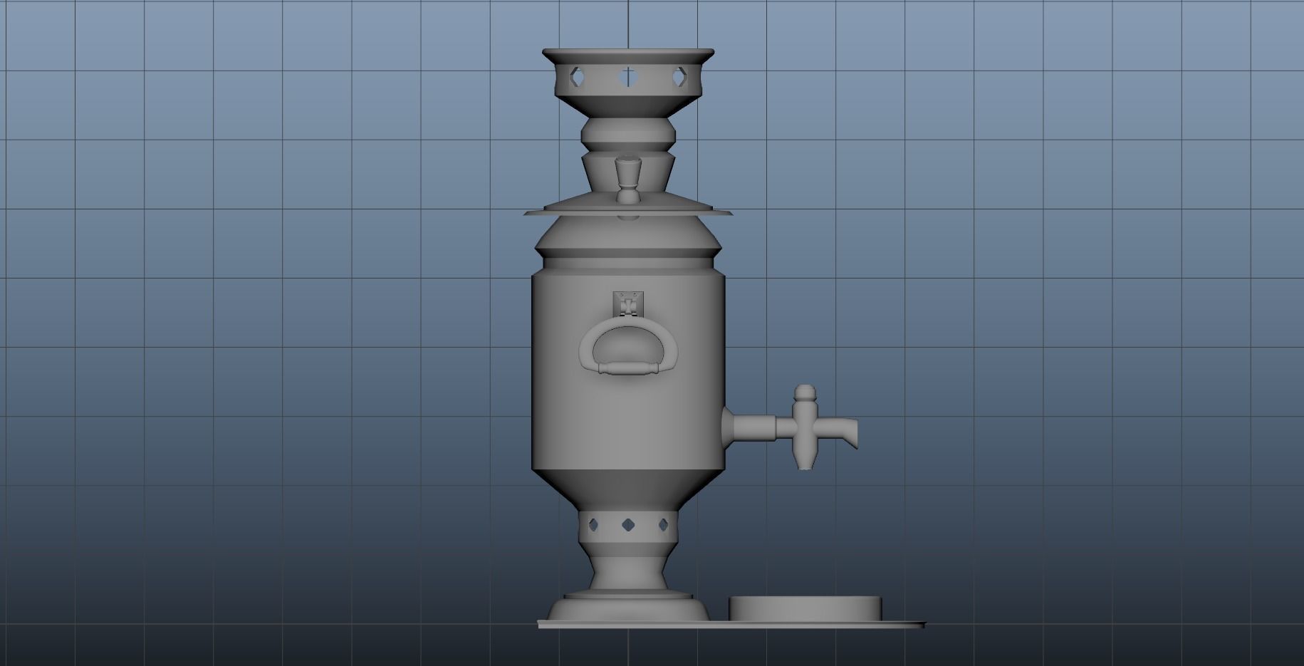 3D ModelSamovar pipe with handle 3D model_1