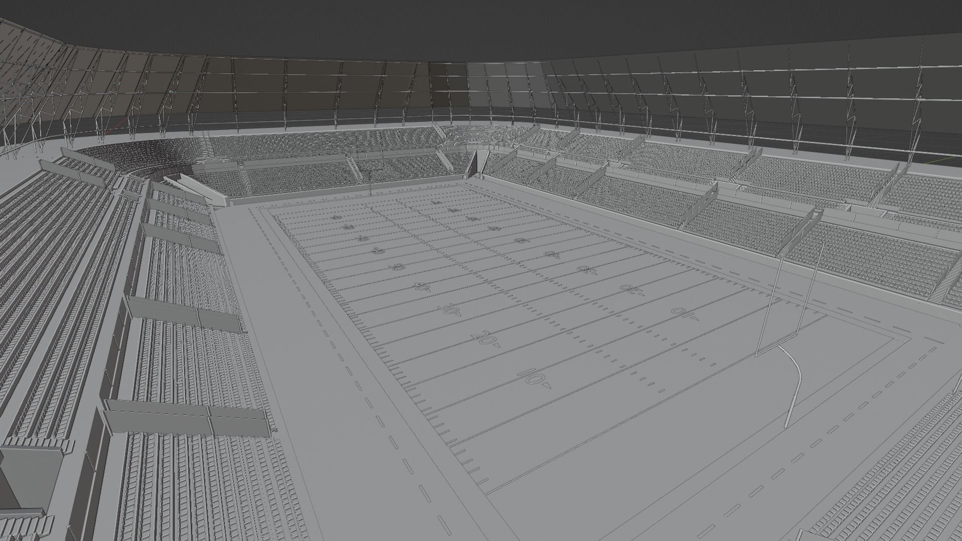 American Football Stadium Low-poly 3D model_5