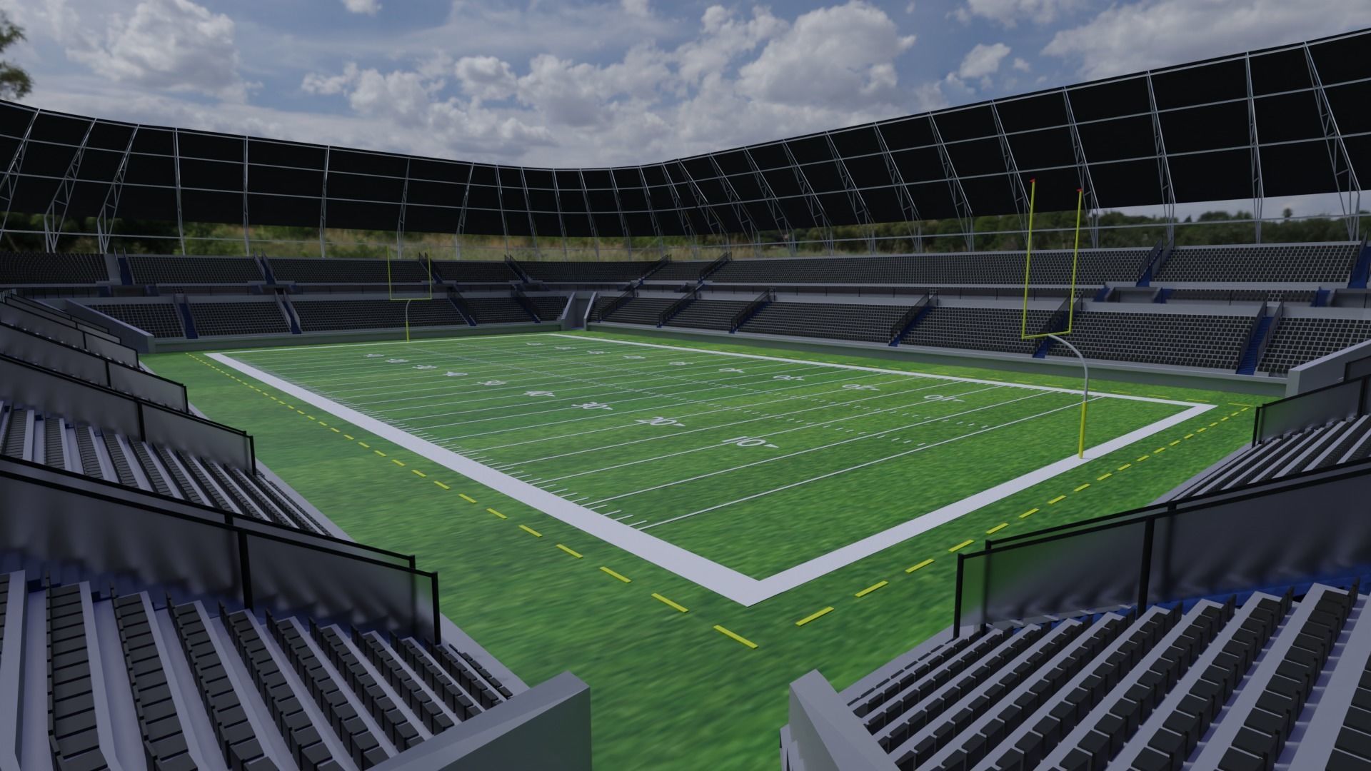 American Football Stadium Low-poly 3D model_2