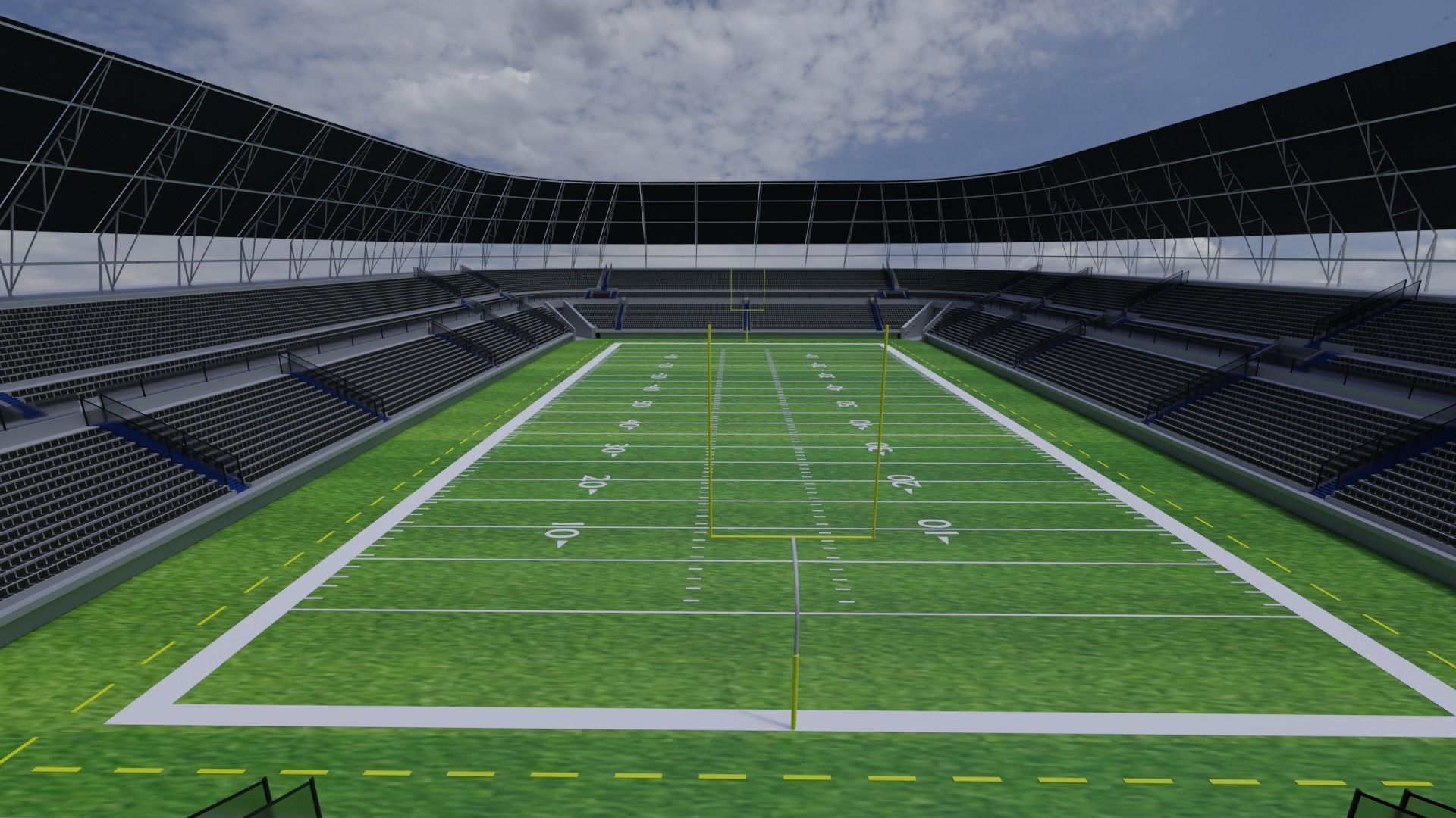 American Football Stadium Low-poly 3D model_3
