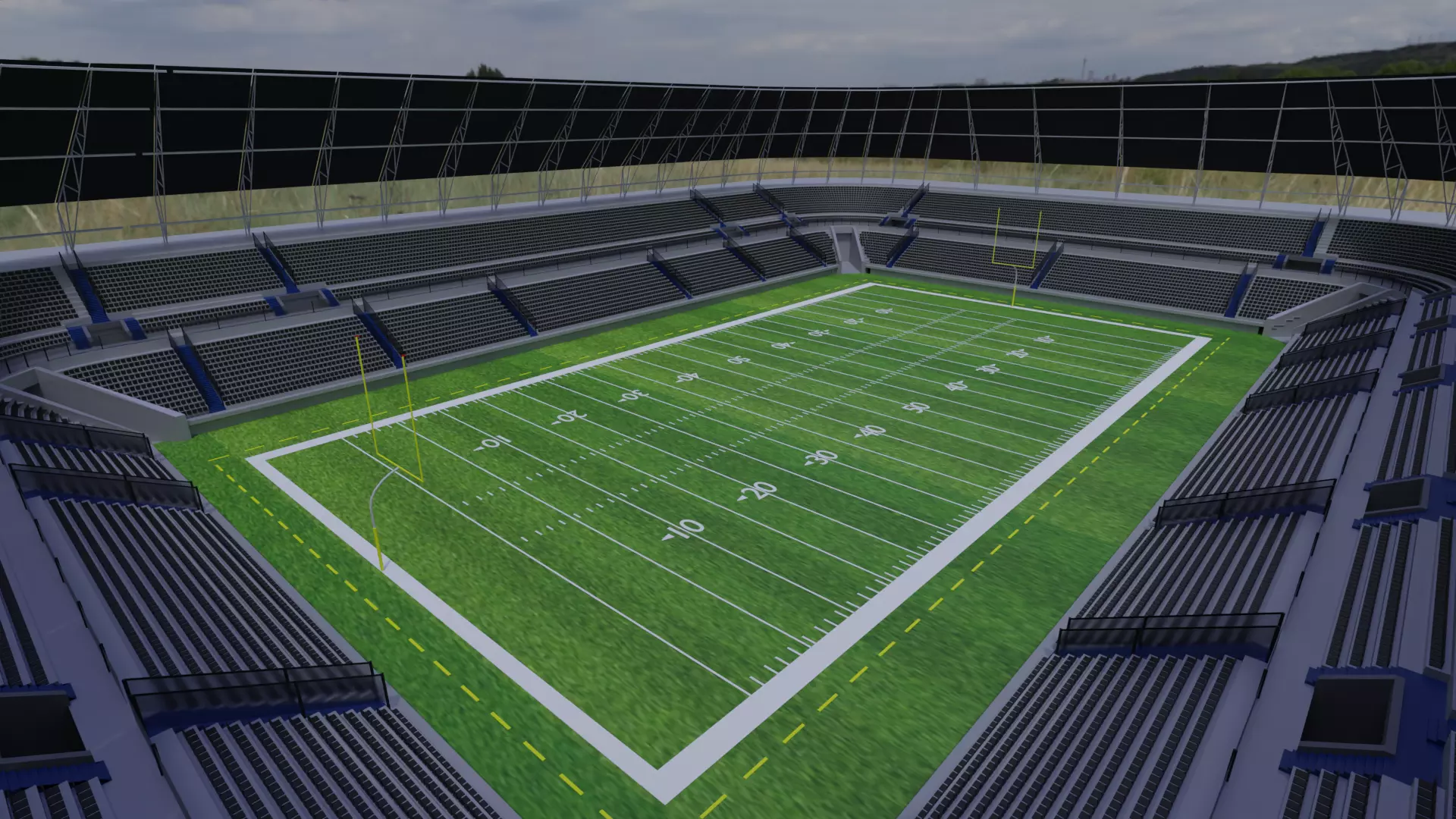 American Football Stadium Low-poly 3D model_0