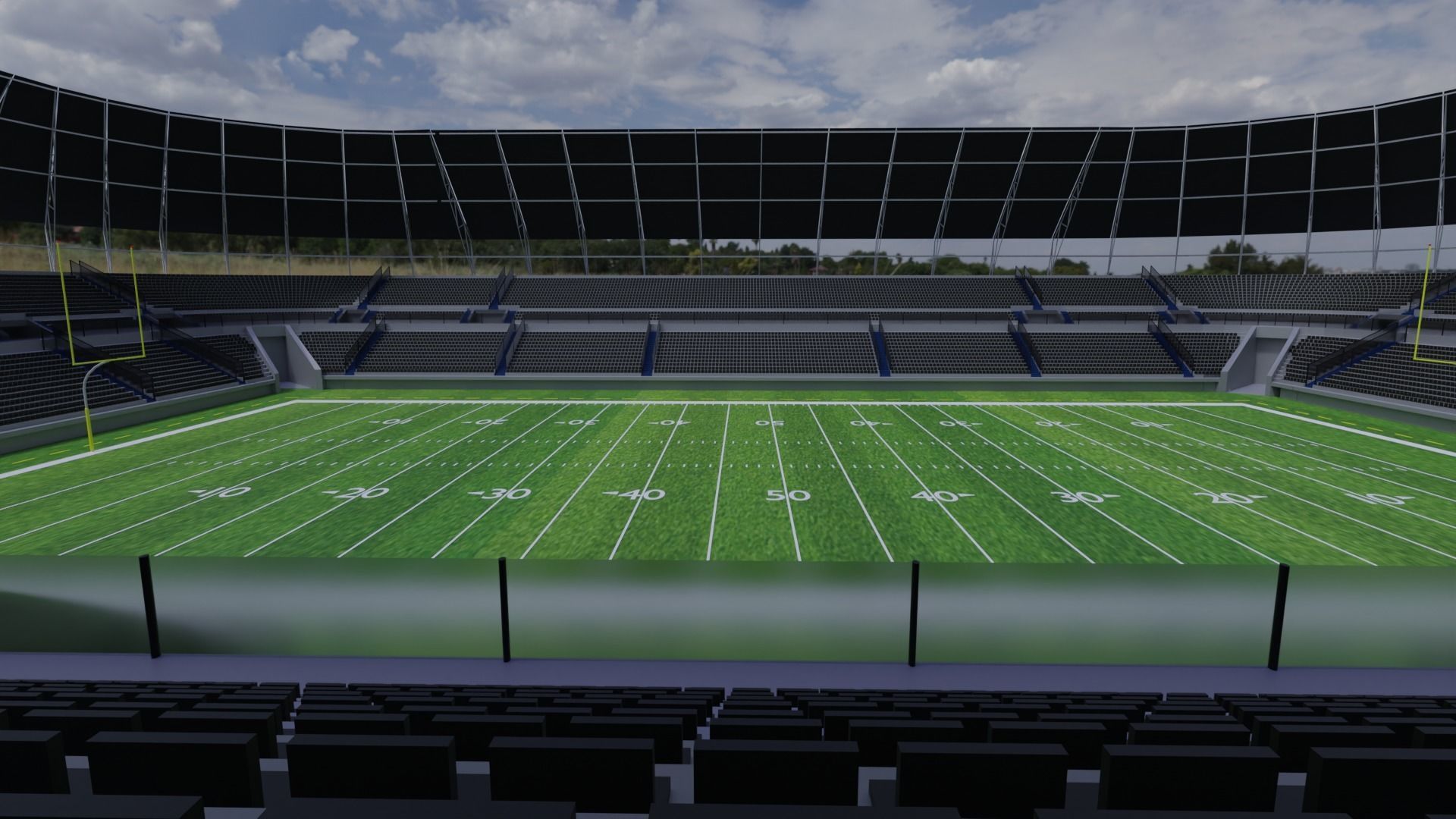 American Football Stadium Low-poly 3D model_4