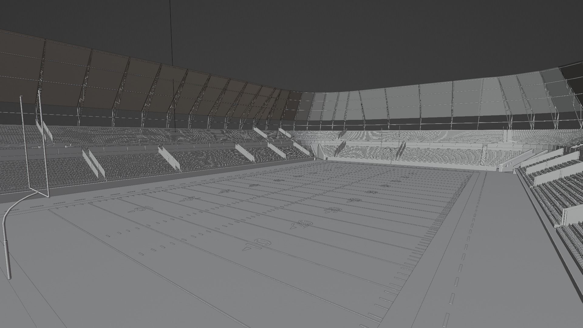 American Football Stadium Low-poly 3D model_6