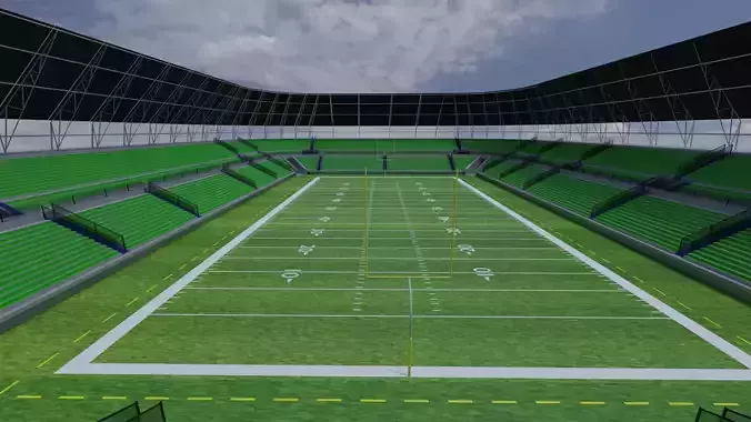 American Football Stadium Low-poly 3D model