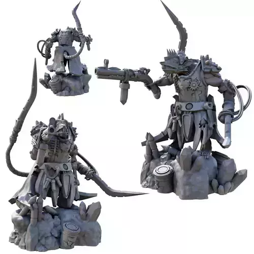 Ratkin Engineer Armed With Pistol And Lightning Sword