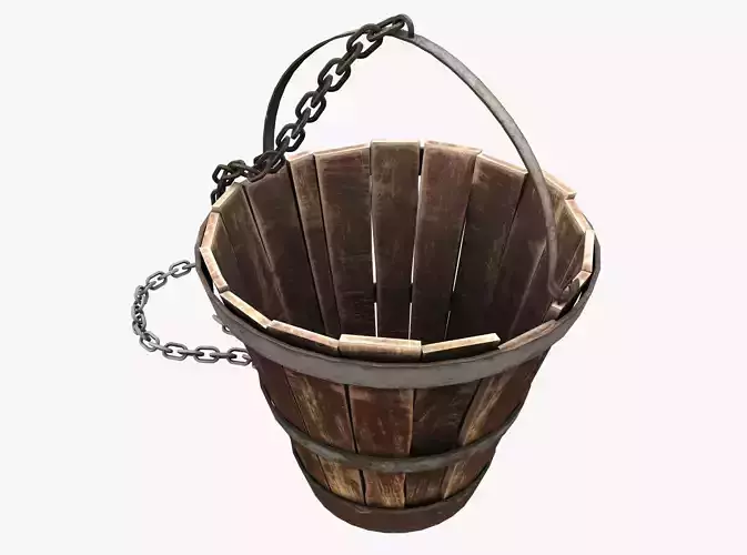 Wooden Aged Medieval Low-poly 3D model