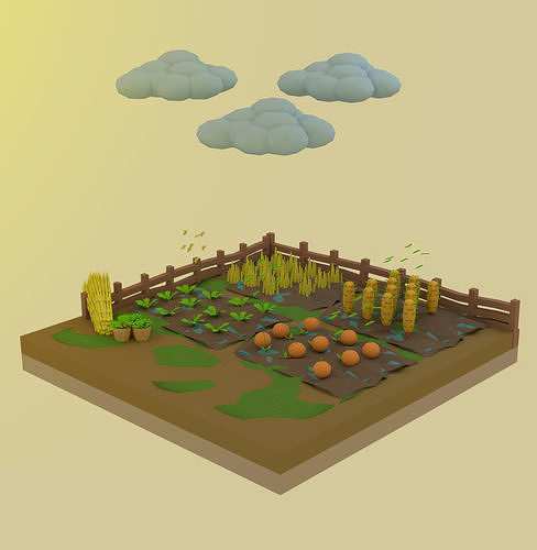 Remake Lowpoly Farm Free 3D model