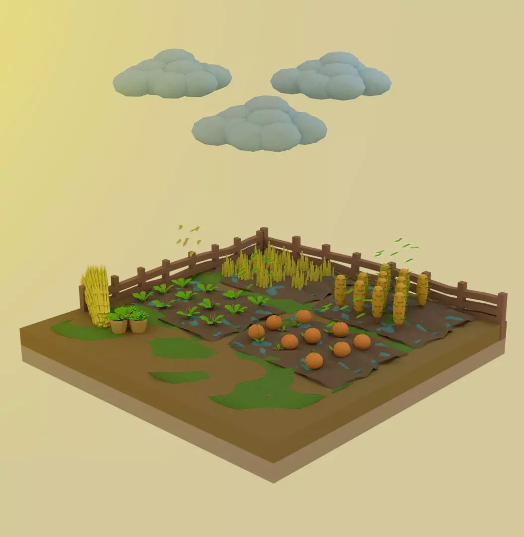 Remake Lowpoly Farm Free 3D model_0