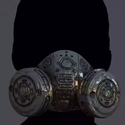 Helmet gas mask scifi military combat Low-poly
