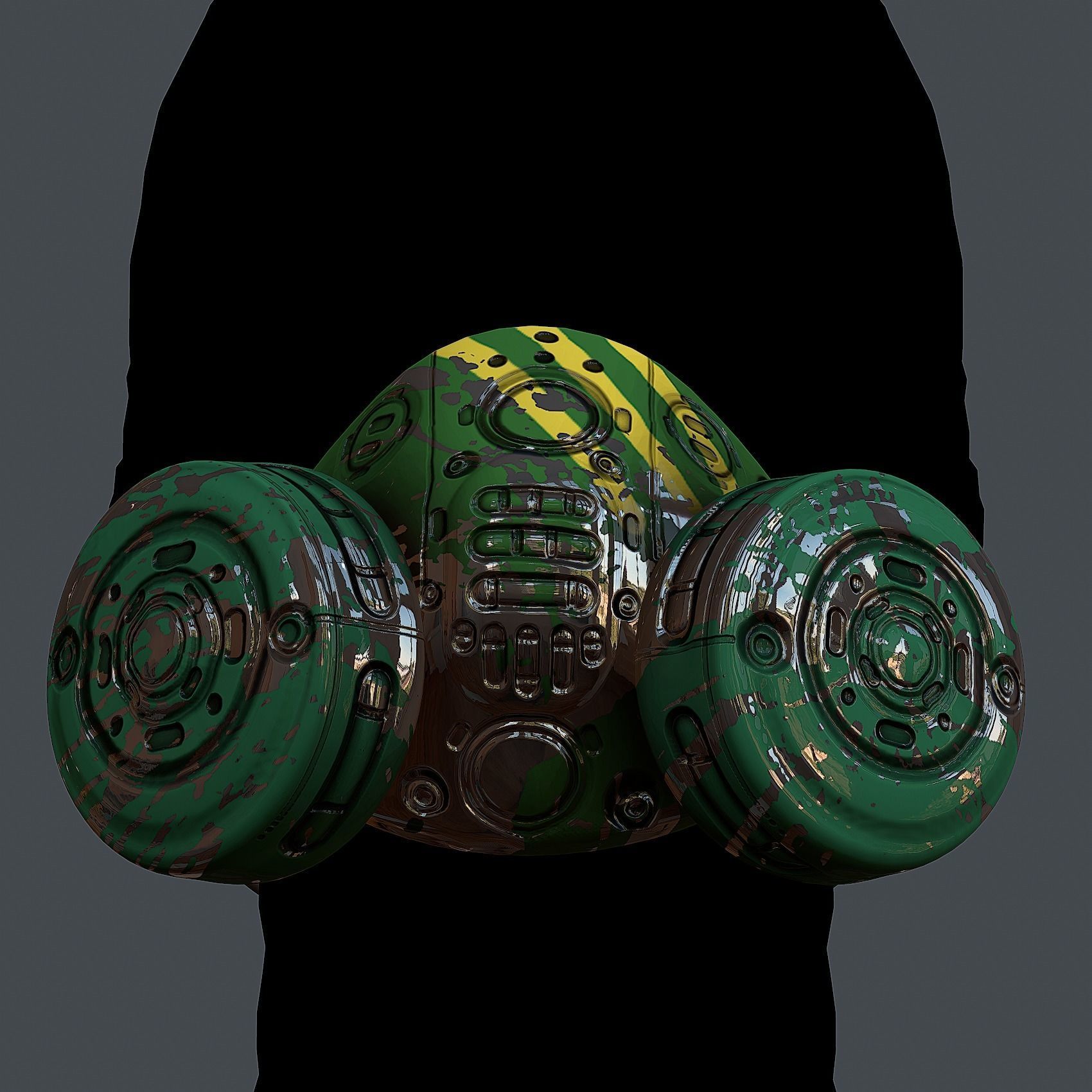 Helmet gas mask scifi military combat Low-poly Low-poly 3D model_2