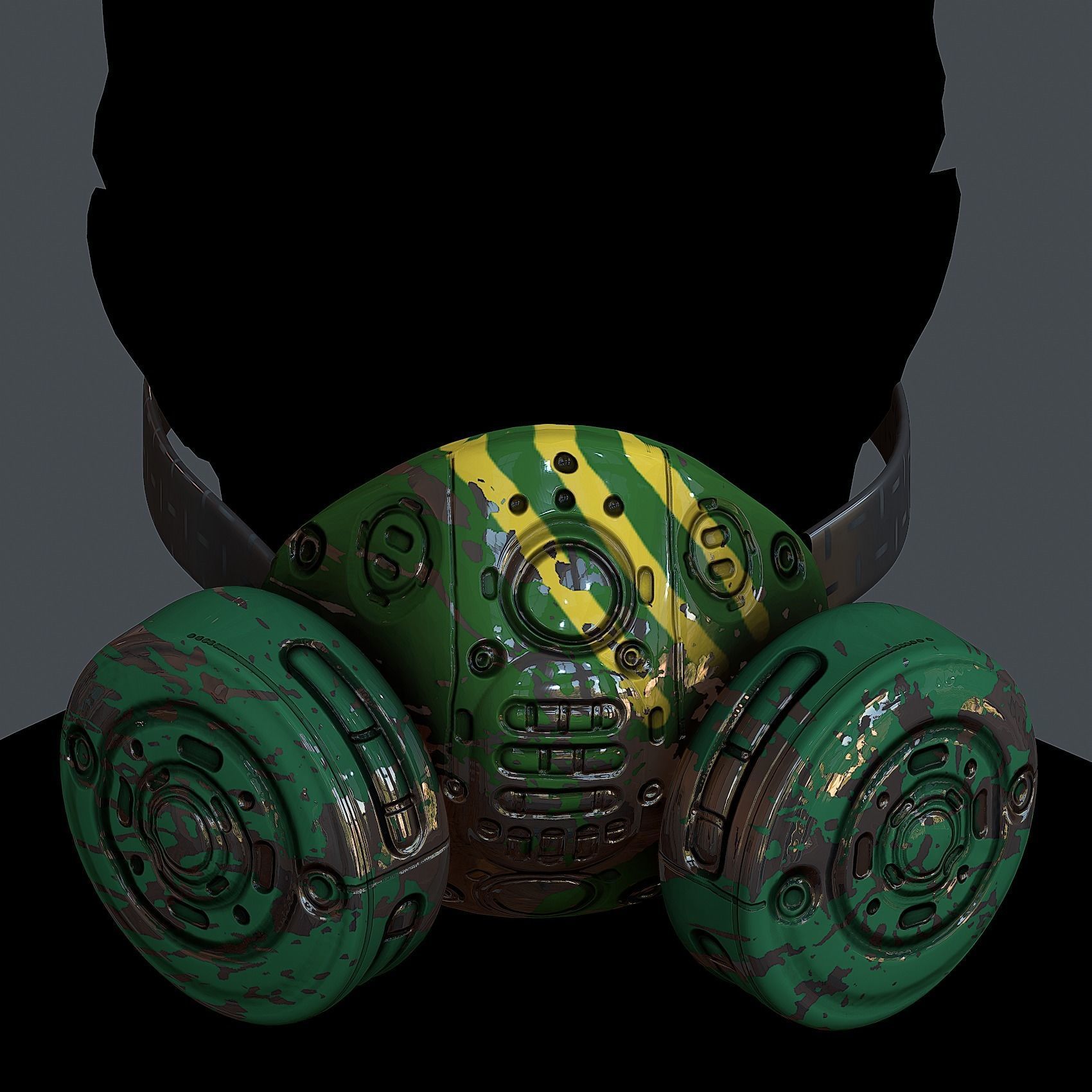 Helmet gas mask scifi military combat Low-poly Low-poly 3D model_3