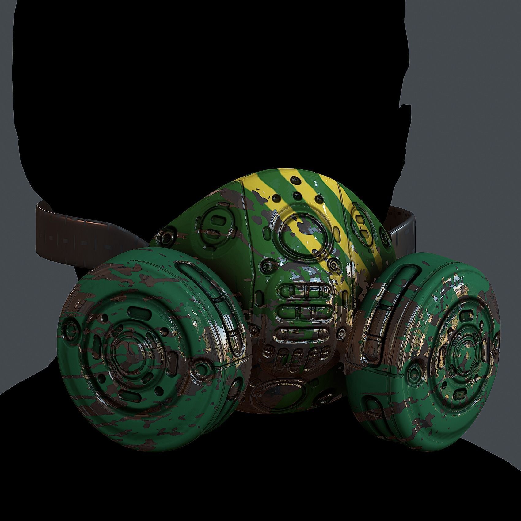 Helmet gas mask scifi military combat Low-poly Low-poly 3D model_1