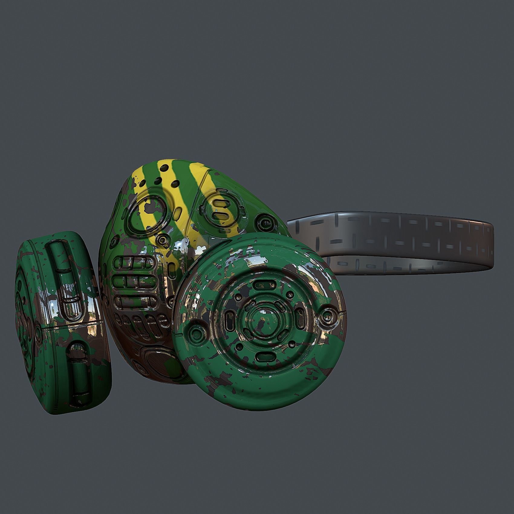 Helmet gas mask scifi military combat Low-poly Low-poly 3D model_4