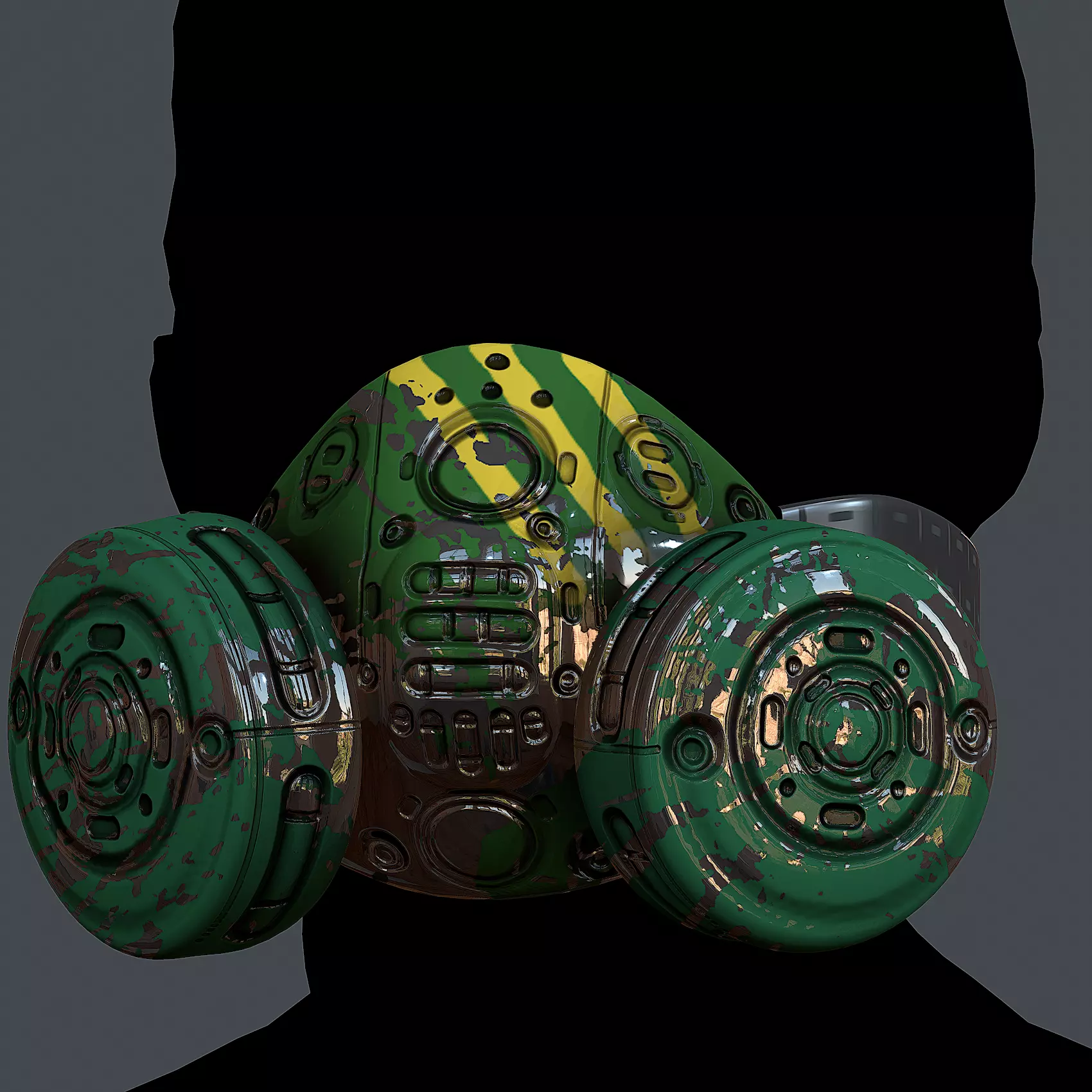 Helmet gas mask scifi military combat Low-poly Low-poly 3D model_0