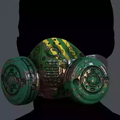 Helmet gas mask scifi military combat Low-poly