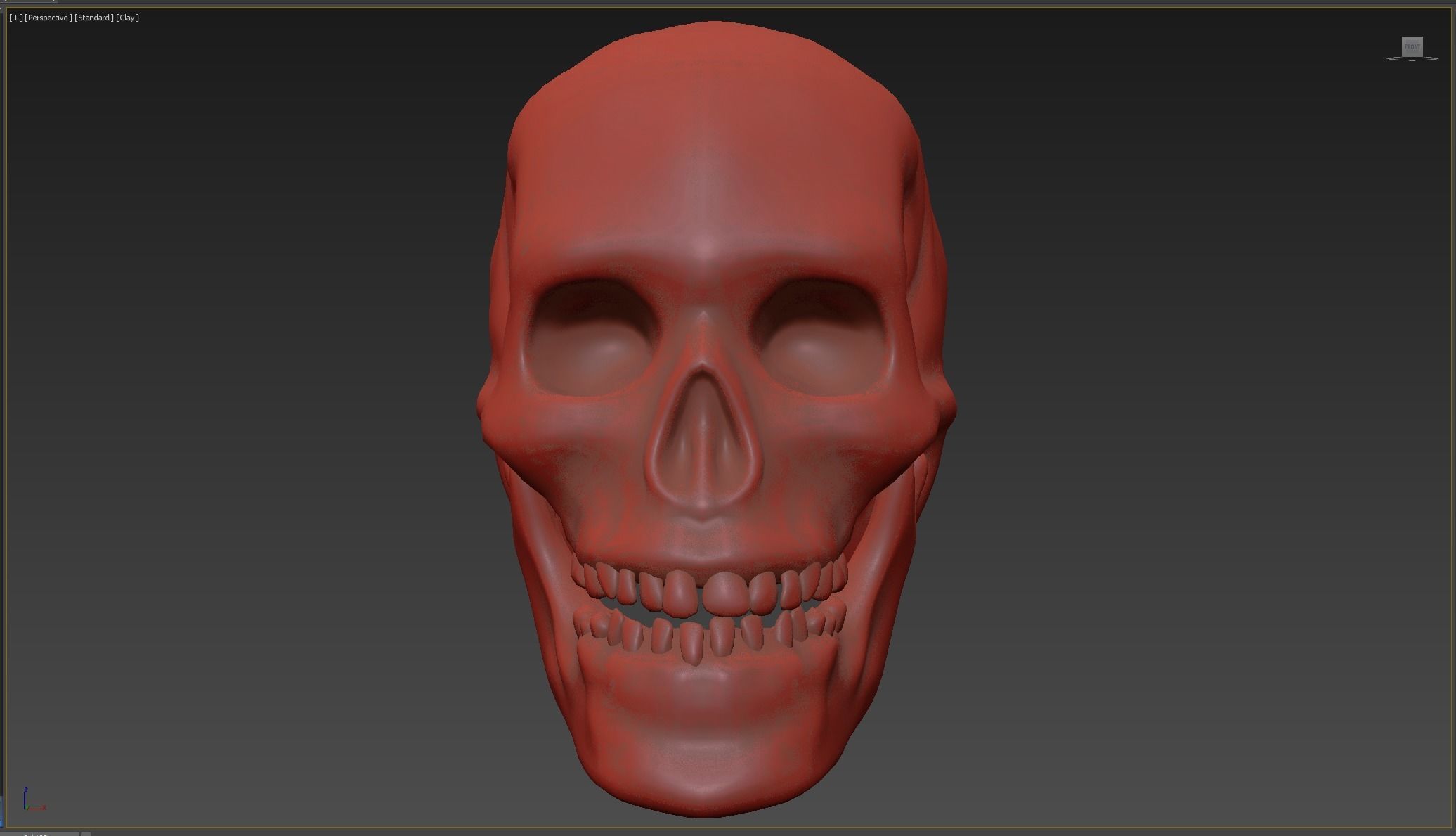 Human skull Low-poly 3D model_6