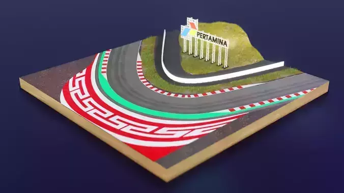 Mandalika Circuit Lowpoly Isometric