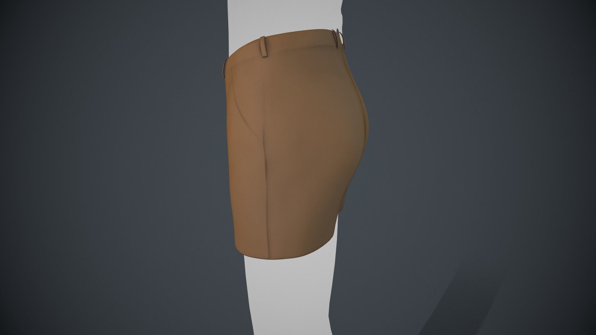 Brown Shorts Style 1 Low-poly 3D model_7