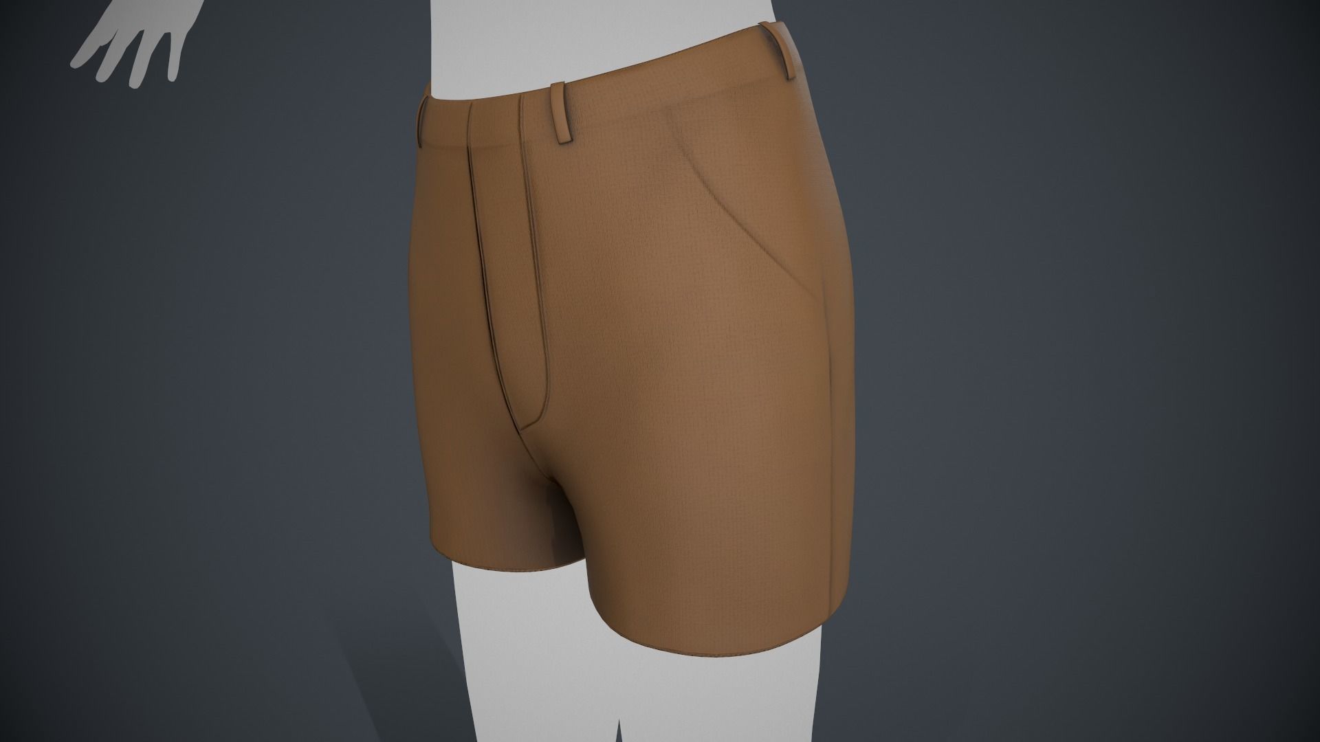 Brown Shorts Style 1 Low-poly 3D model_1
