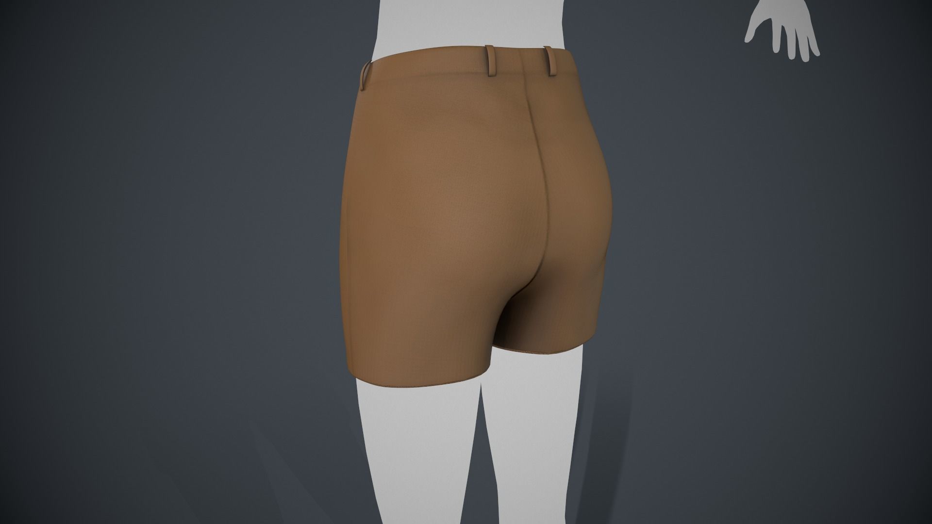 Brown Shorts Style 1 Low-poly 3D model_6