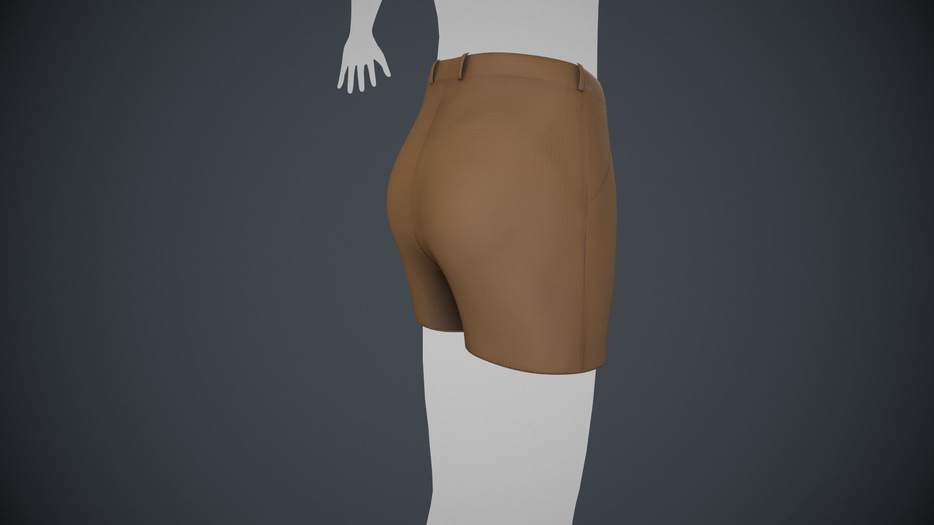 Brown Shorts Style 1 Low-poly 3D model_4