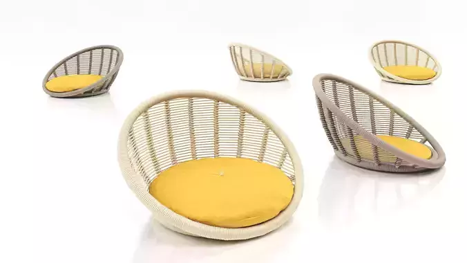 Tanpopo rattan chair with cushion