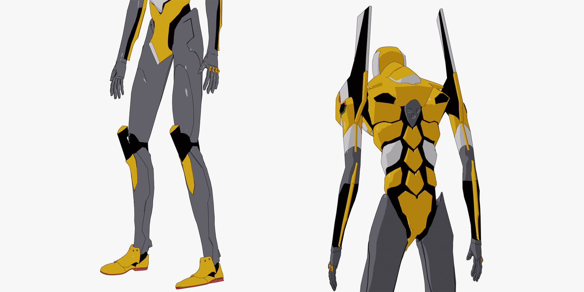 Rigged EVA 00 Unit Neon Genesis Evangelion Low-poly 3D model_9