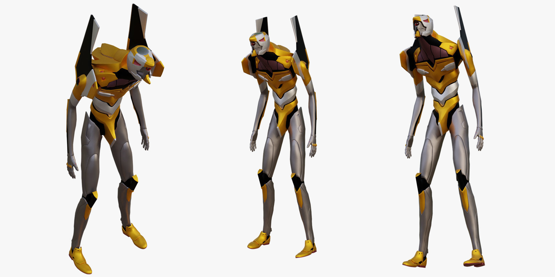 Rigged EVA 00 Unit Neon Genesis Evangelion Low-poly 3D model_5