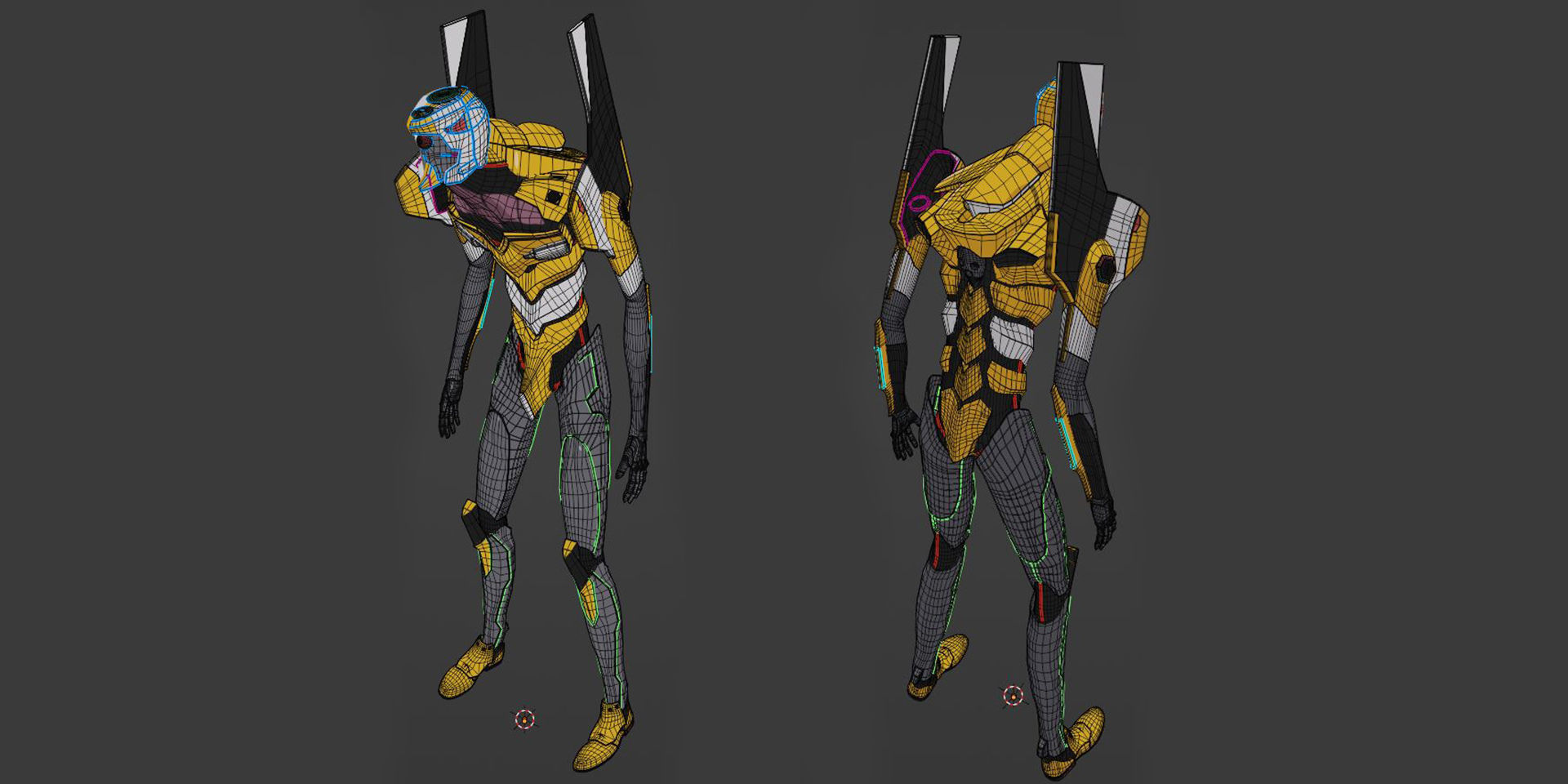 Rigged EVA 00 Unit Neon Genesis Evangelion Low-poly 3D model_14