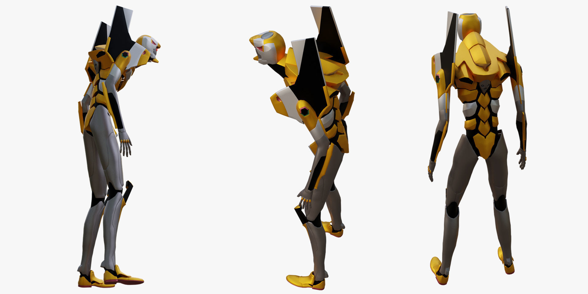 Rigged EVA 00 Unit Neon Genesis Evangelion Low-poly 3D model_7