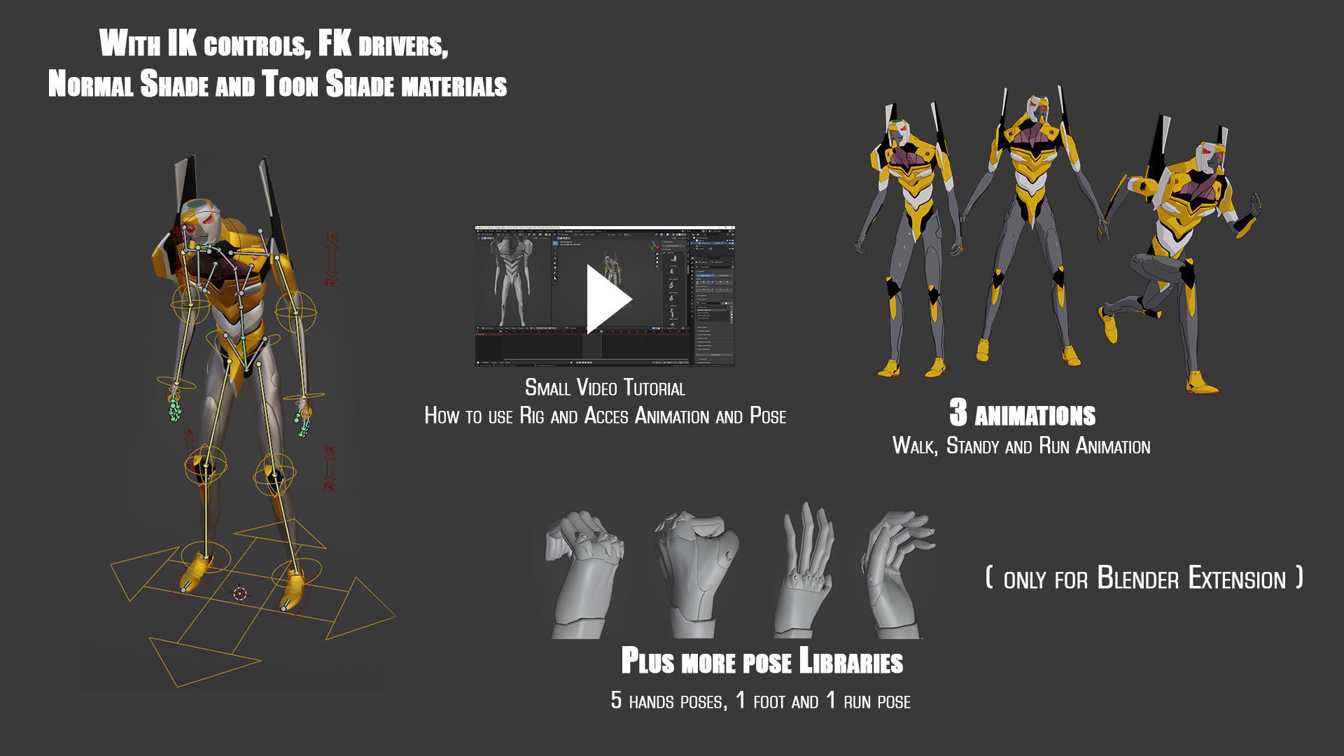 Rigged EVA 00 Unit Neon Genesis Evangelion Low-poly 3D model_1