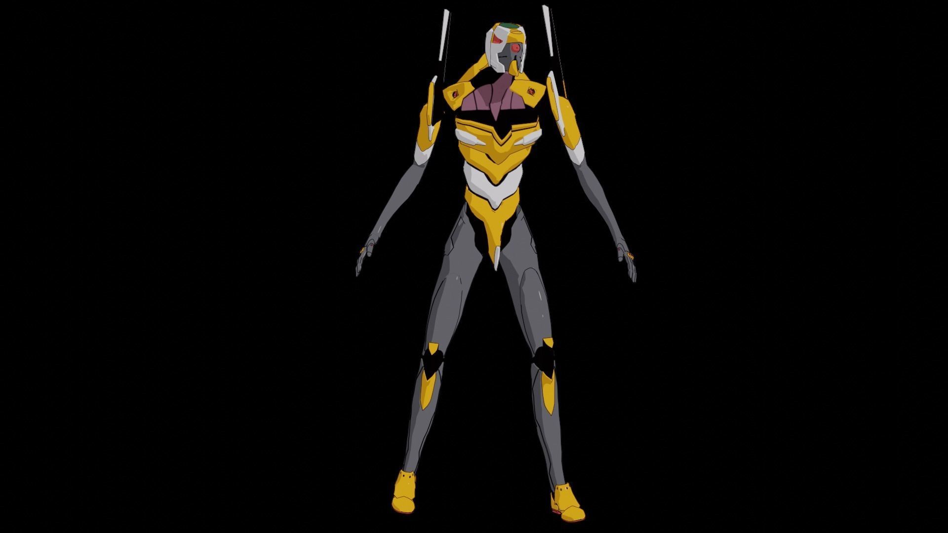 Rigged EVA 00 Unit Neon Genesis Evangelion Low-poly 3D model_26