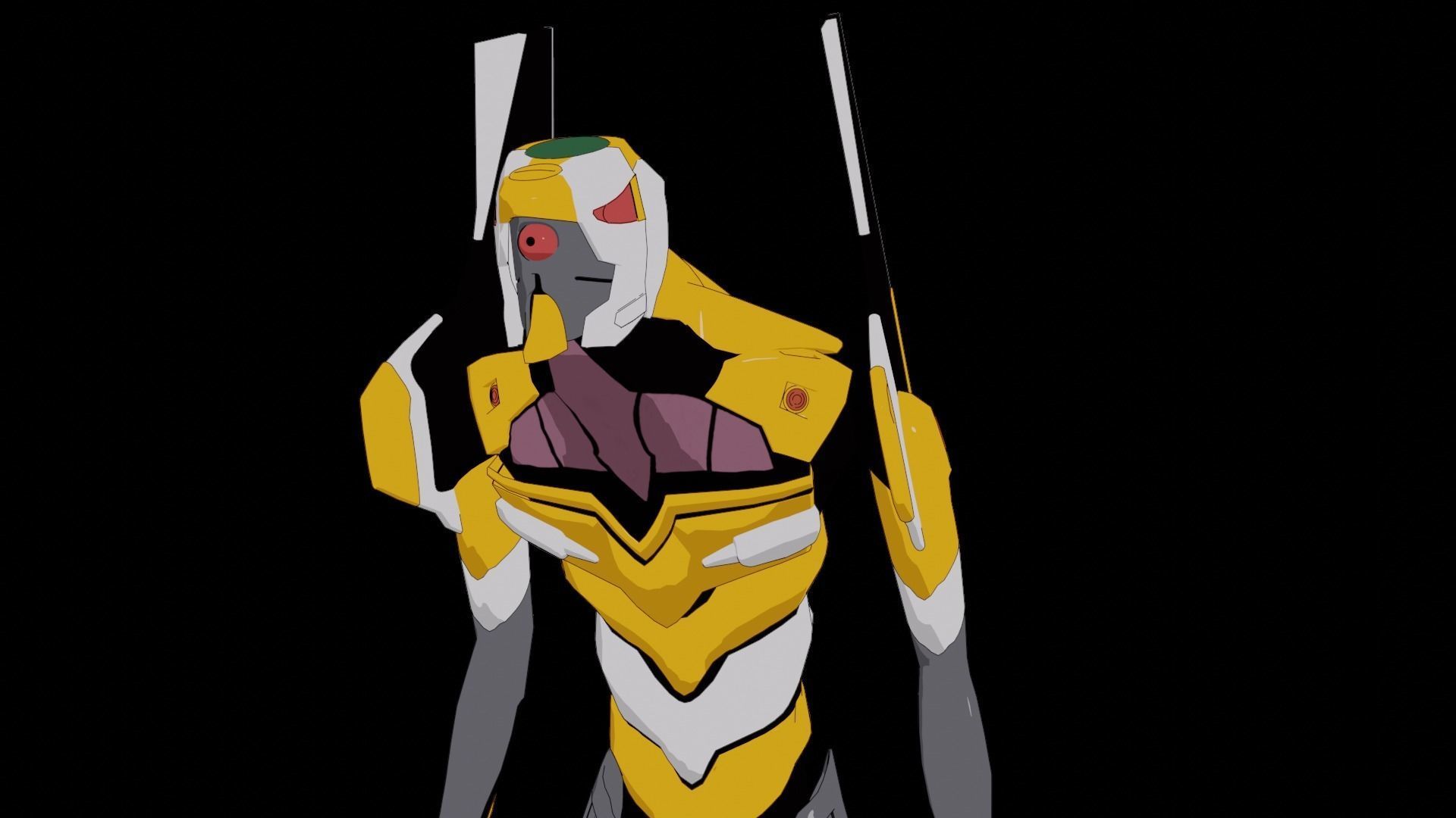 Rigged EVA 00 Unit Neon Genesis Evangelion Low-poly 3D model_33