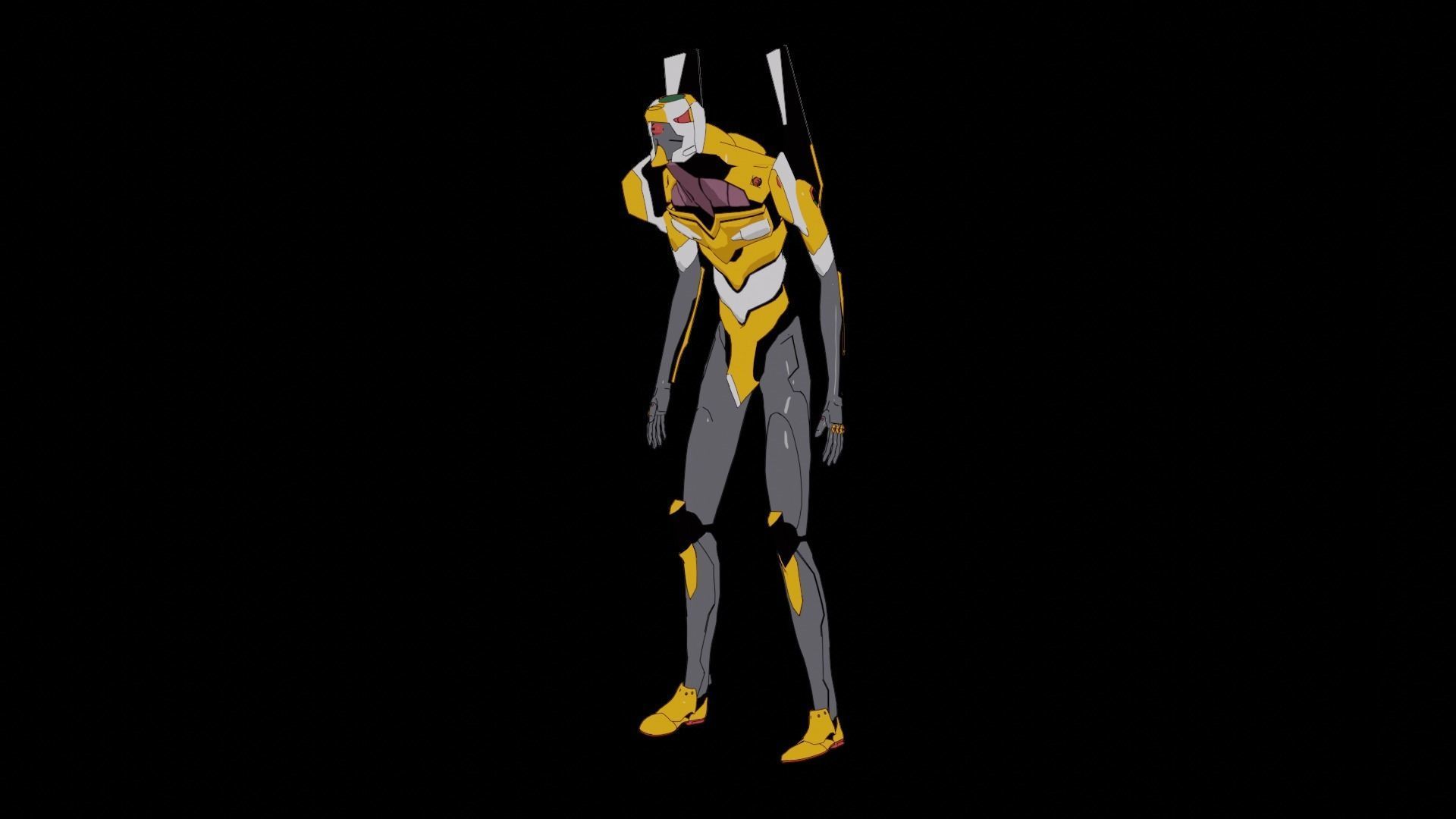 Rigged EVA 00 Unit Neon Genesis Evangelion Low-poly 3D model_16