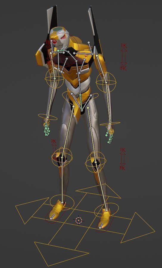 Rigged EVA 00 Unit Neon Genesis Evangelion Low-poly 3D model_47