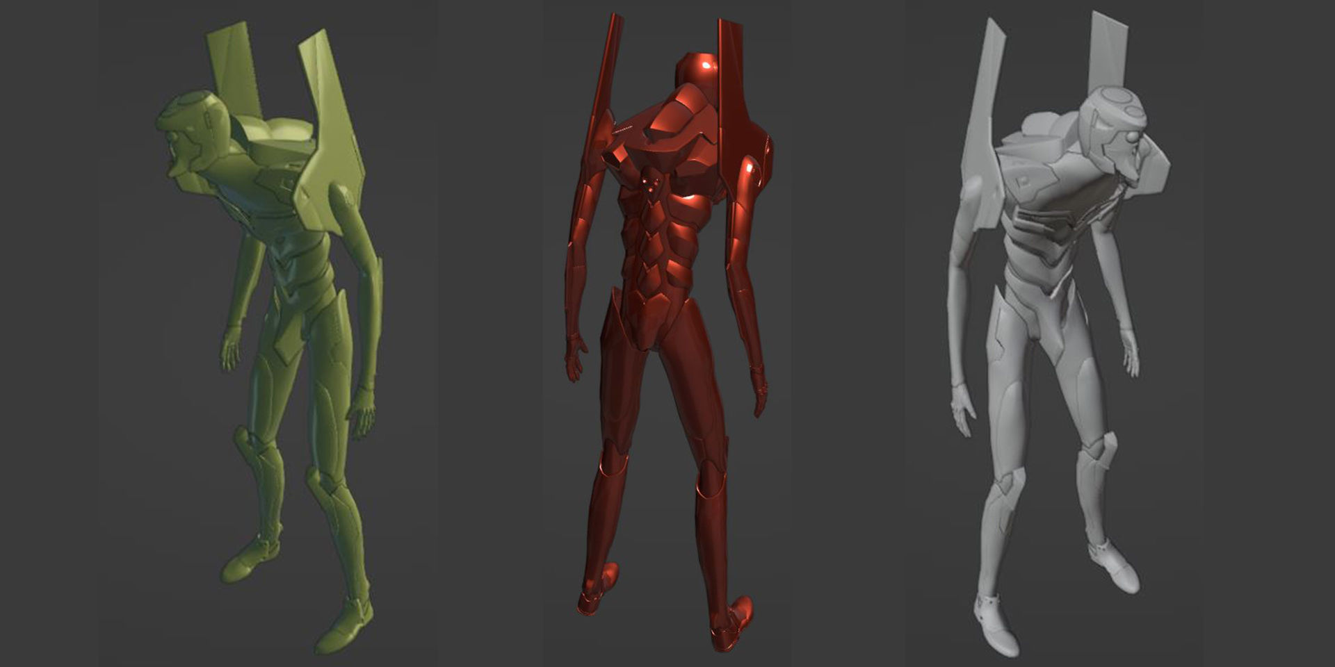 Rigged EVA 00 Unit Neon Genesis Evangelion Low-poly 3D model_15
