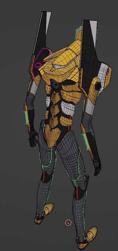 Rigged EVA 00 Unit Neon Genesis Evangelion Low-poly 3D model_42
