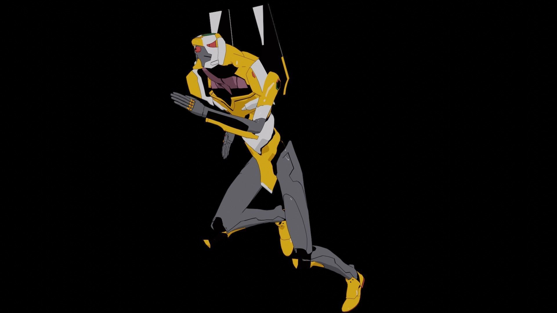 Rigged EVA 00 Unit Neon Genesis Evangelion Low-poly 3D model_34