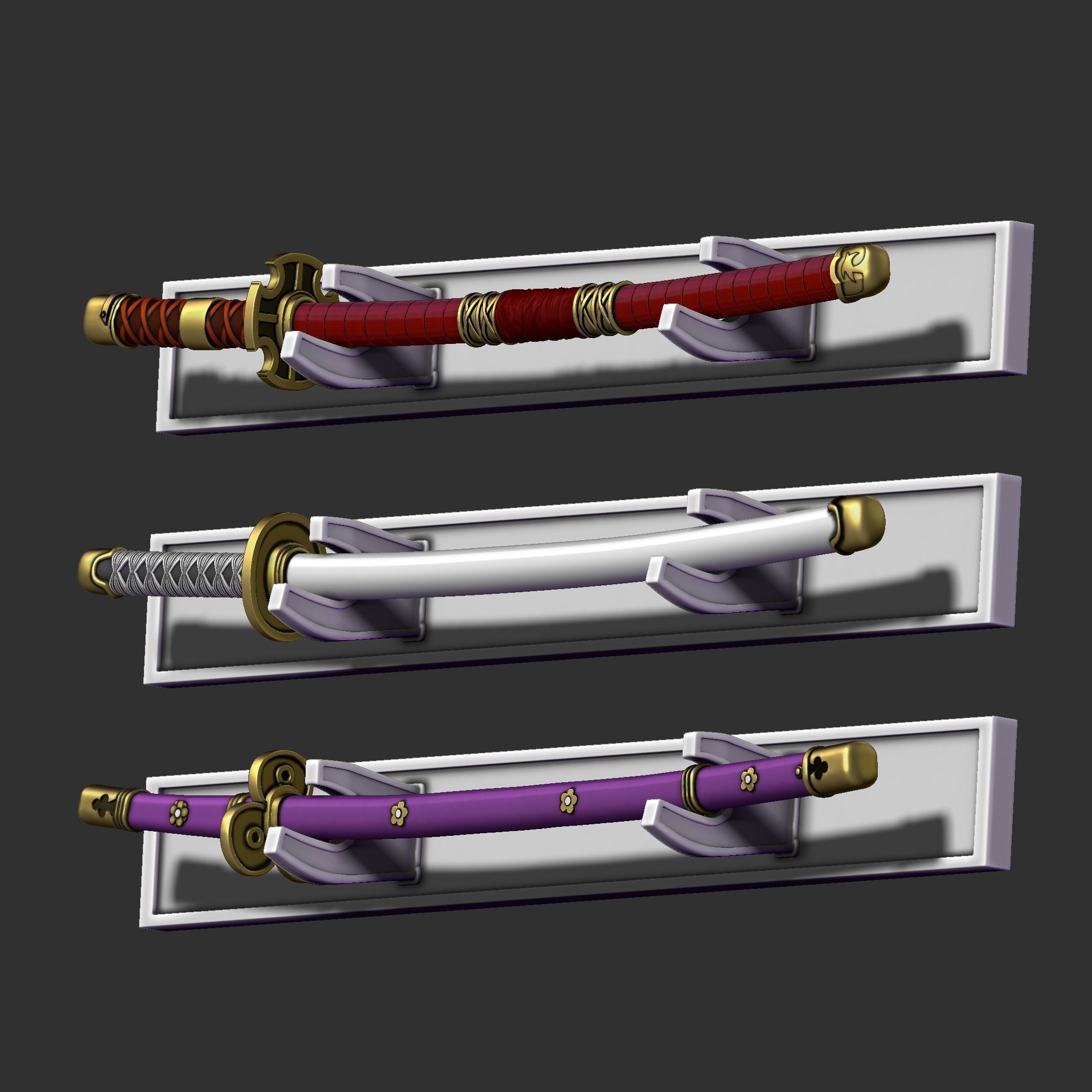 Roronoa Zoro swords 3D print model_1