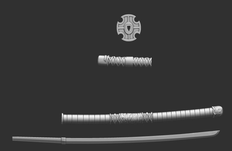 Roronoa Zoro swords 3D print model_40