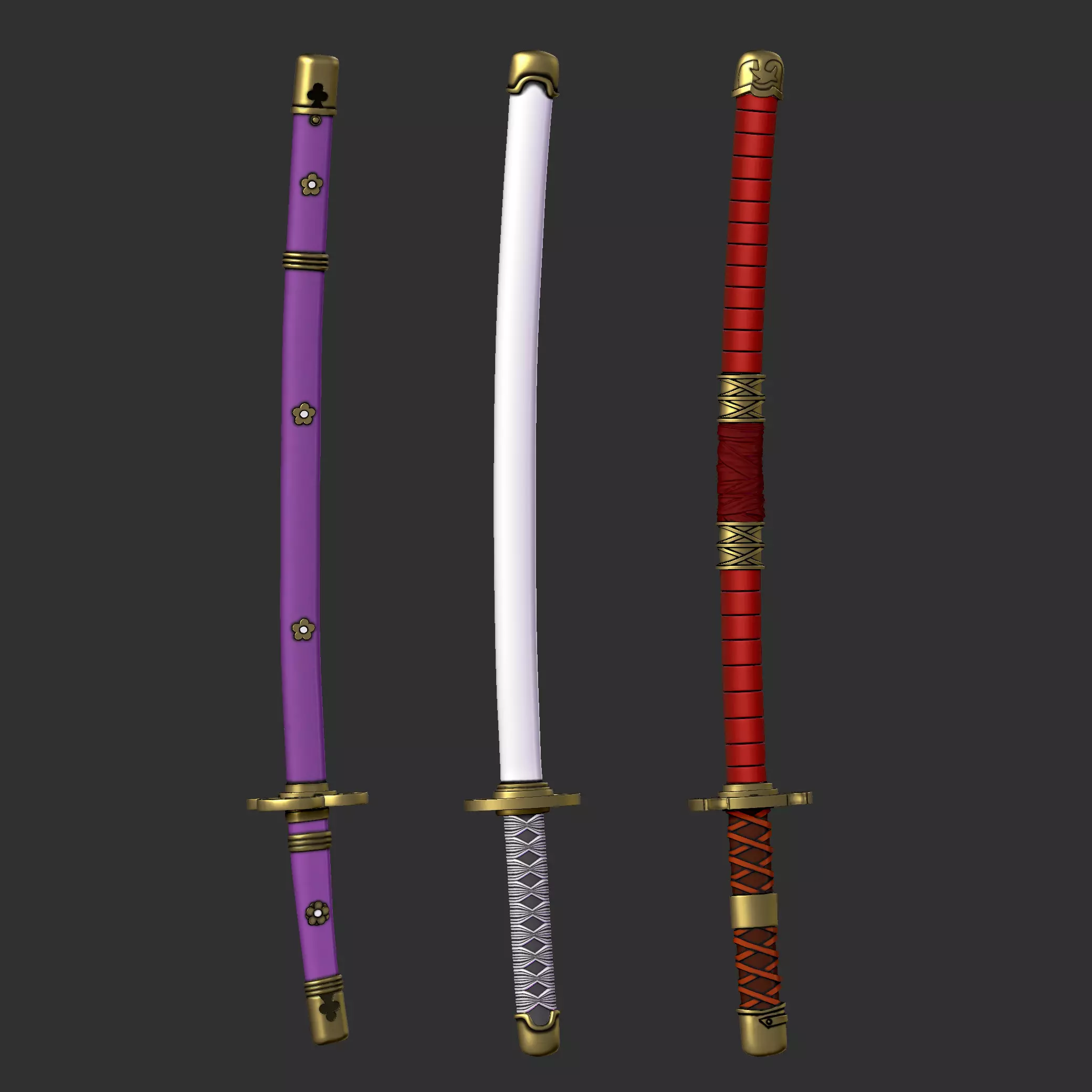 Roronoa Zoro swords 3D print model_0