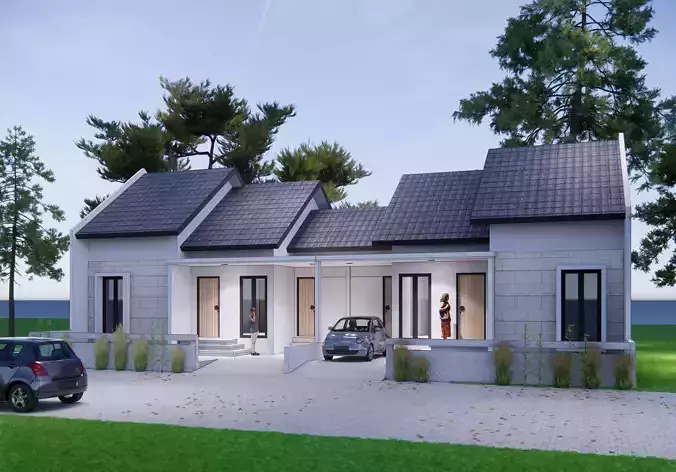 Couple House 3dmodel render