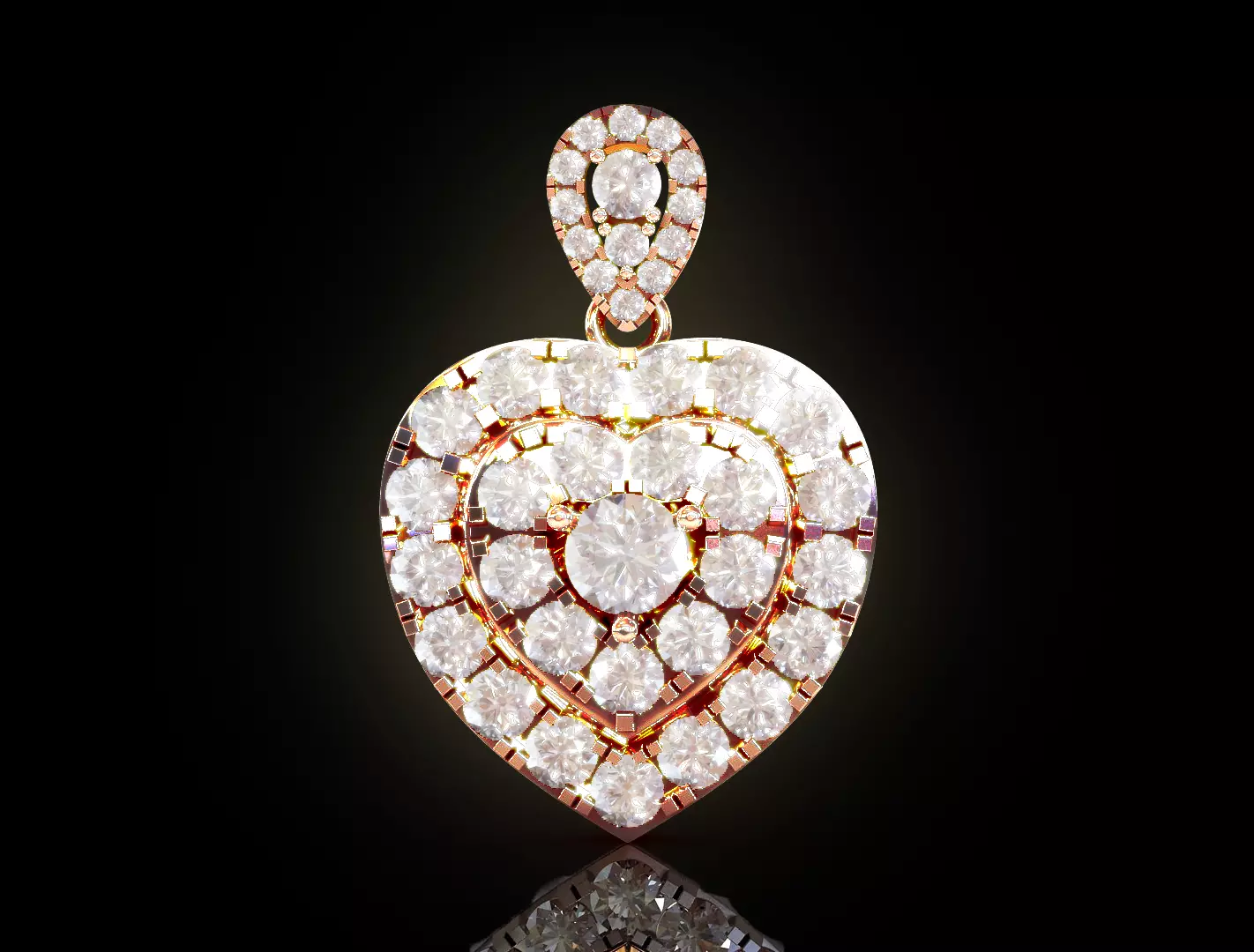 Women Heart Pendant 3D print model_0