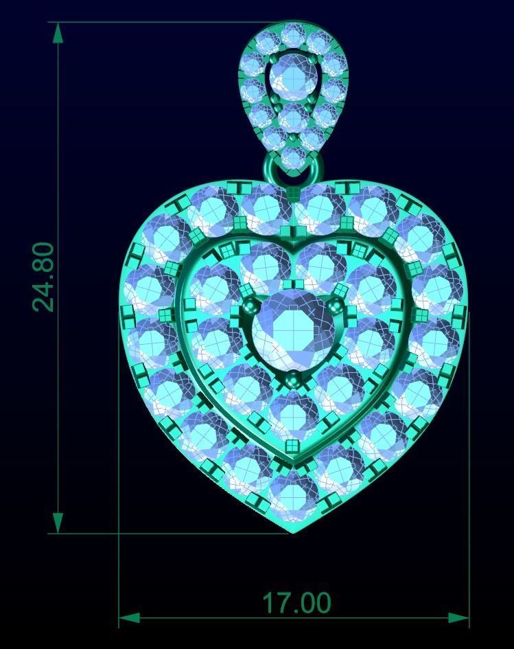 Women Heart Pendant 3D print model_3
