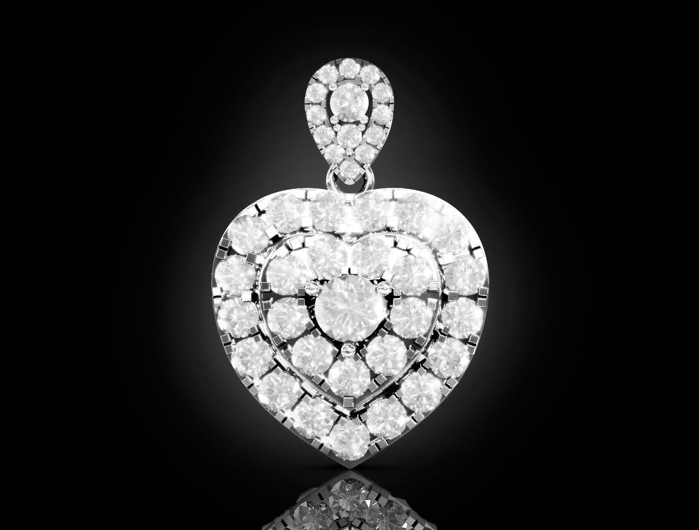 Women Heart Pendant 3D print model_1