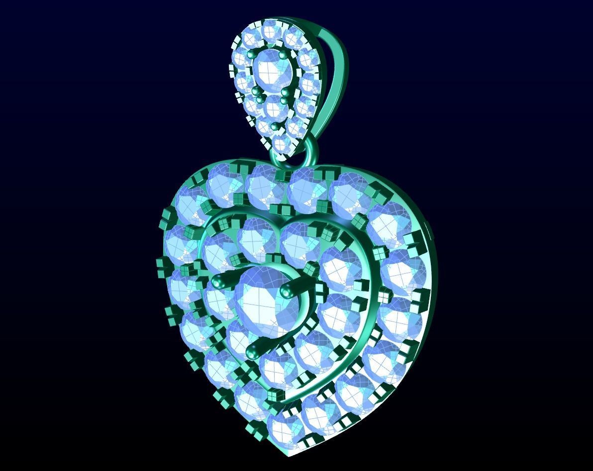 Women Heart Pendant 3D print model_2