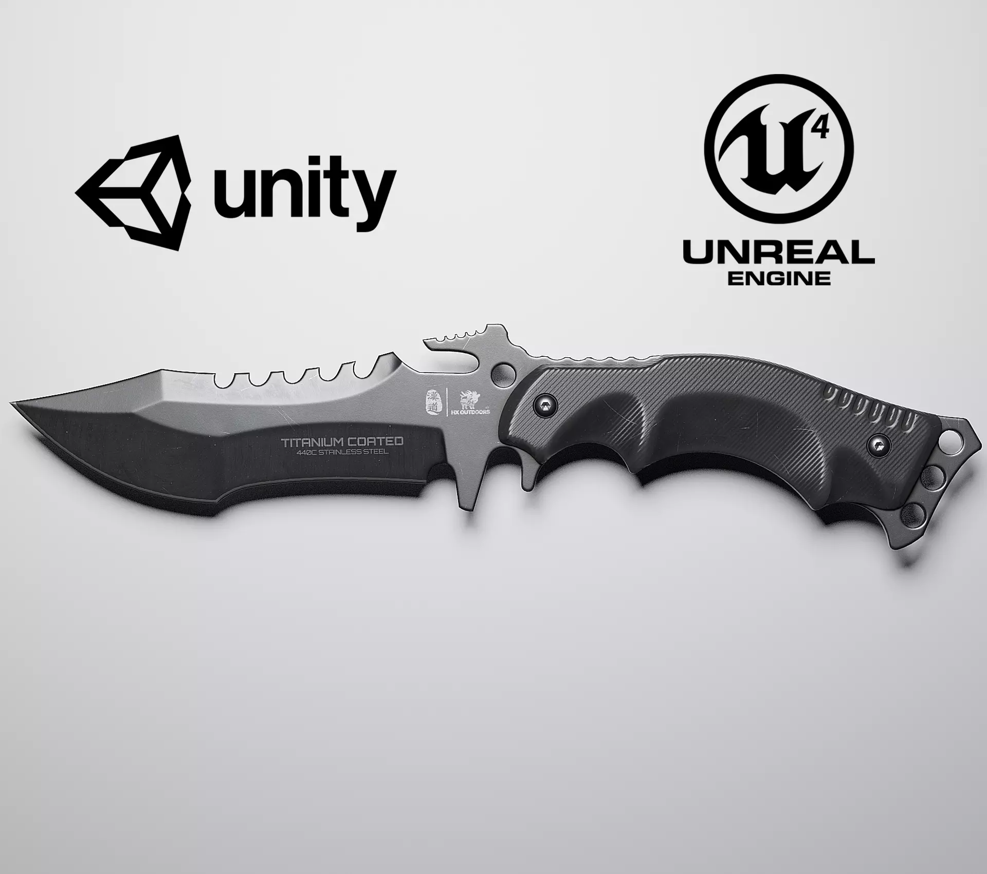 HX Outdoors Tactical Knife Low-poly 3D model
