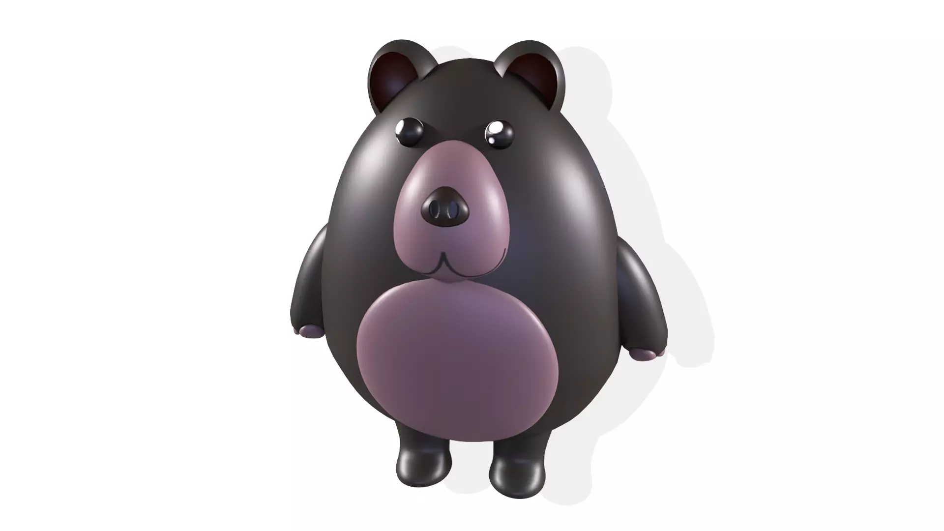 Black Bear Little Cartoon Free low-poly 3D model
