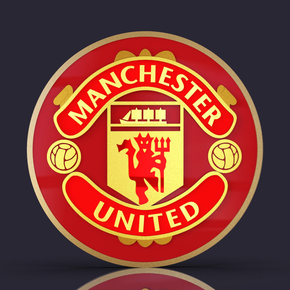 Manchester United logo 3D print model_16