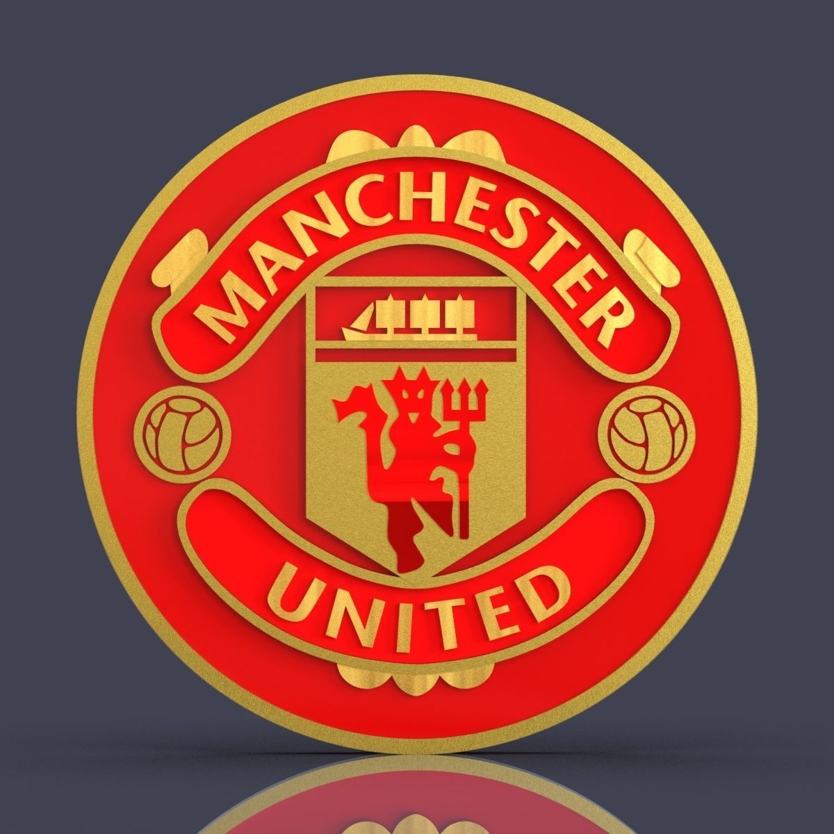 Manchester United logo 3D print model_12